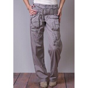 Pete & Greta By Johnny Was NWT Wmns Y2K Cupra Poplin Cargo Pants 8 (32x30) Gray